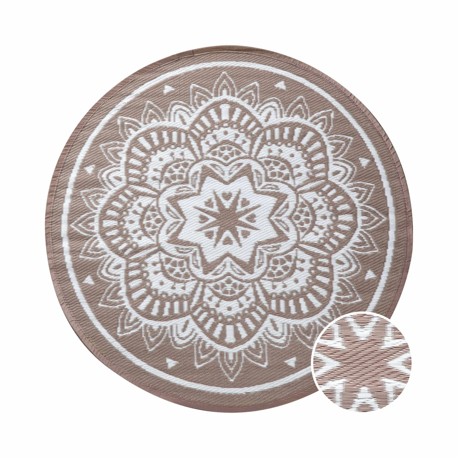 In- & Outdoor-Teppich Flora Ø118cm COLOUR CLASH In Natur-Weiß 5 In- & Outdoor-Teppich Flora Ø118cm COLOUR CLASH In Natur-Weiß – Bild 3