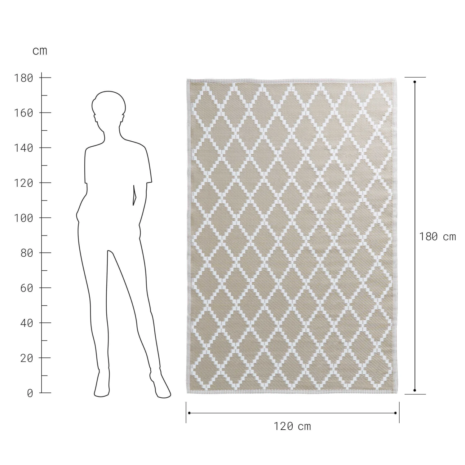 In- & Outdoor-Teppich Rauten L 180 X B 118cm COLOUR CLASH In Natur 6 In- & Outdoor-Teppich Rauten L 180 X B 118cm COLOUR CLASH In Natur – Bild 4