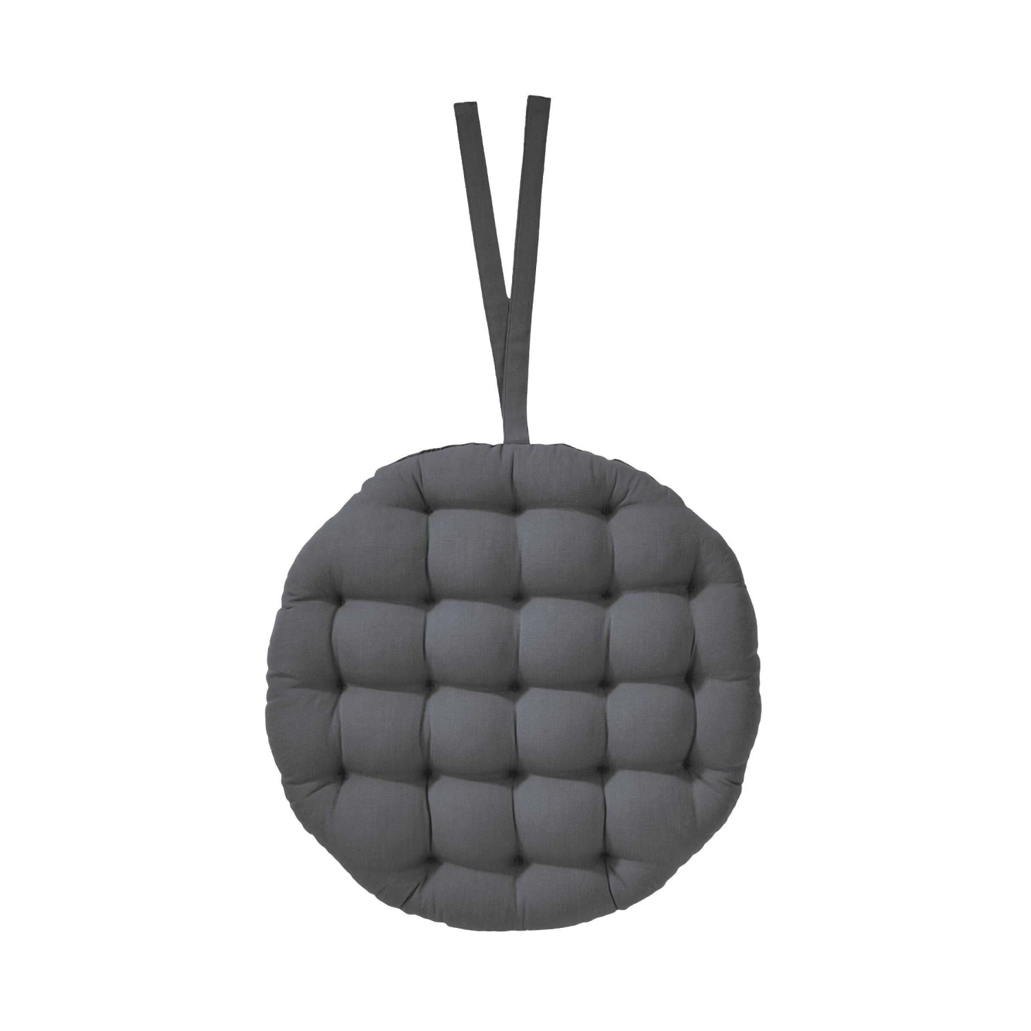 Stuhlkissen Mit Bändchen Ø42cm SOLID In Grau 3 Stuhlkissen Mit Bändchen Ø42cm SOLID In Grau