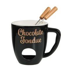 Tasse Mit 2 Gabeln CHOCOLATE FONDUE In Schwarz