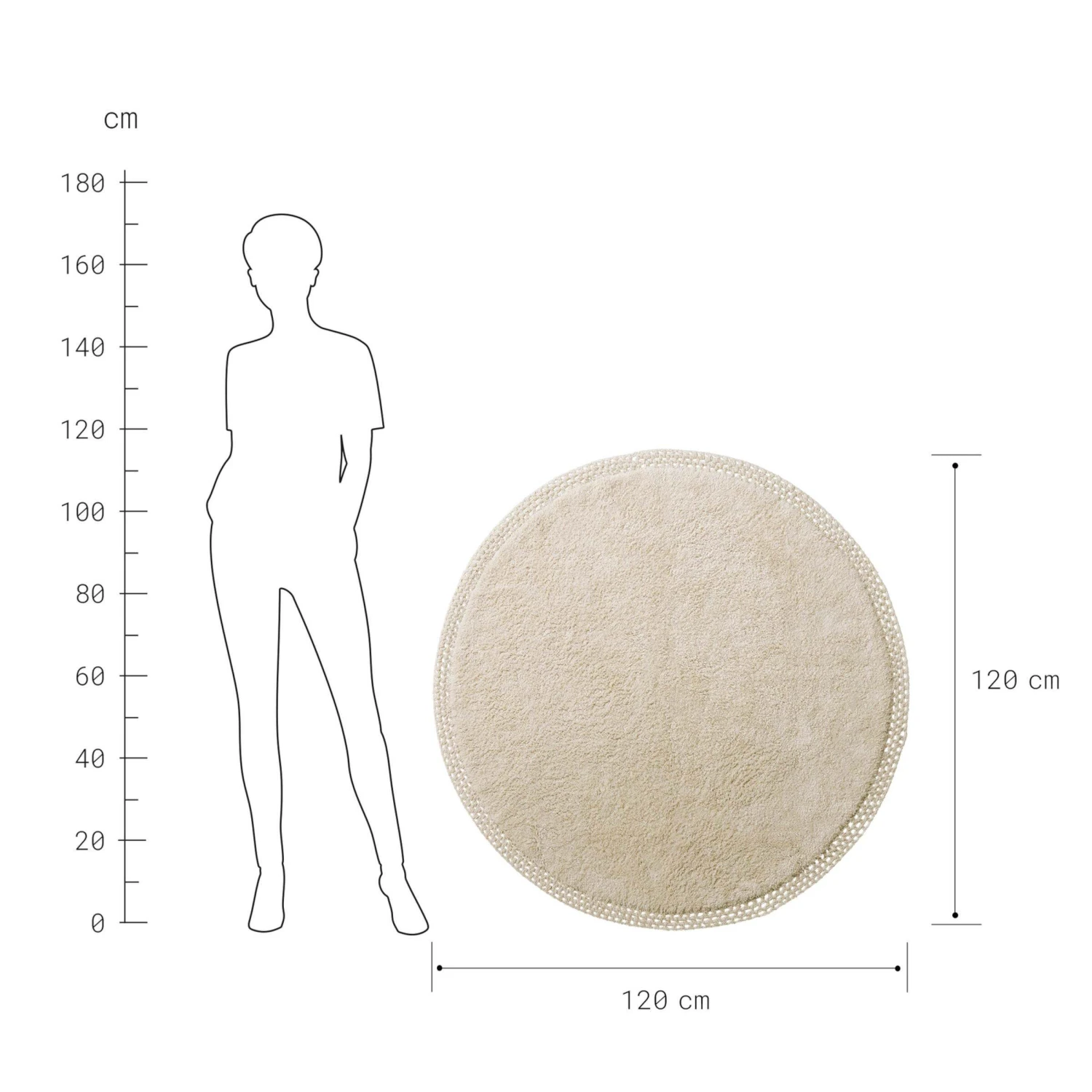 Teppich Hochflor Mit Makramé Ø120cm BOHO LOUNGE In Beige 6 Teppich Hochflor Mit Makramé Ø120cm BOHO LOUNGE In Beige – Bild 4